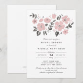  Dusty Blush Pink Floral Vrijgezellenfeest Kaart (Voorkant / Achterkant)