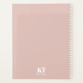 Dusty Blush Pink Signature Script Monogram Modern Planner (Achterkant)