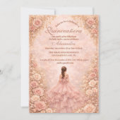 Dusty Blush Rose Garden Quinceañera Kaart (Voorkant)