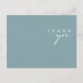 Dusty Boho | Blauw en groen huwelijk Dank u Briefkaart