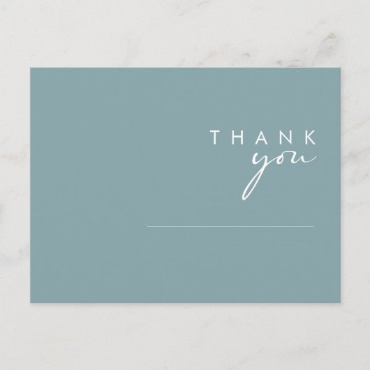 Dusty Boho | Blauw en groen huwelijk Dank u Briefkaart (Voorkant)