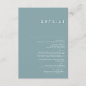 Dusty Boho | Blauw en groen Informatiekaartje (Voorkant)