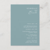 Dusty Boho | Blauw en groen overzicht van evenemen Informatiekaartje (Voorkant)