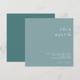 Dusty Boho | Blauw en Groen Vierkant Uitnodiging