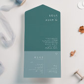 Dusty Boho | Blauw en groen zegel en verzenden All In One Uitnodiging