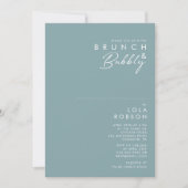 Dusty Boho Blue en Green Brunch en Bubble Shower Kaart (Voorkant)