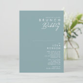 Dusty Boho Blue en Green Brunch en Bubble Shower Kaart (Staand voorkant)