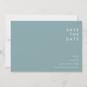 Dusty Boho Blue en Green Horizontal Save the Date (Voorkant)