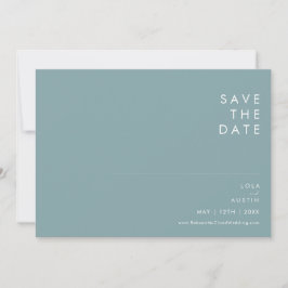 Dusty Boho Blue en Green Horizontal Save the Date