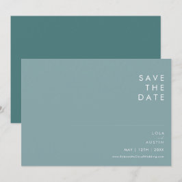 Dusty Boho Blue en Green Horizontal Save the Date