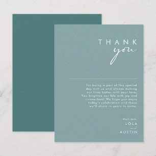 Dusty Boho Blue & Green Reception Hartelijk dank Briefkaart