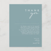 Dusty Boho Blue & Green Reception Hartelijk dank Briefkaart (Voorkant)