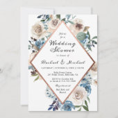 Dusty Boho Floral Roos Gold Wedding Couples Shower Kaart (Voorkant)