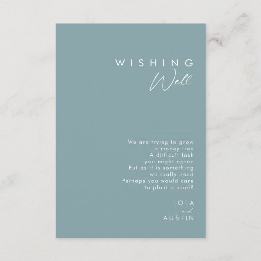 Dusty Boho | Goed voor blauwe en groene bruiloft Informatiekaartje (Voorkant)