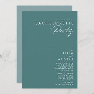 Dusty Boho   Green and Blue Bachelorette Party Kaart