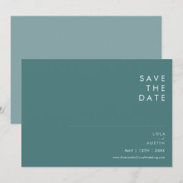 Dusty Boho | Groen en blauw horizontaal sparen de Save The Date