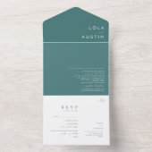 Dusty Boho | Groen zegel en verzenden All In One Uitnodiging (Binnen)