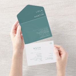Dusty Boho | Groen zegel en verzenden All In One Uitnodiging