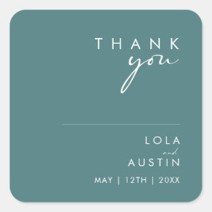 Dusty Boho   Groene dank je bruiloft Vierkante Sticker