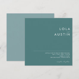 Dusty Boho | Groene en Blauwe Vierkante Uitnodigin Kaart