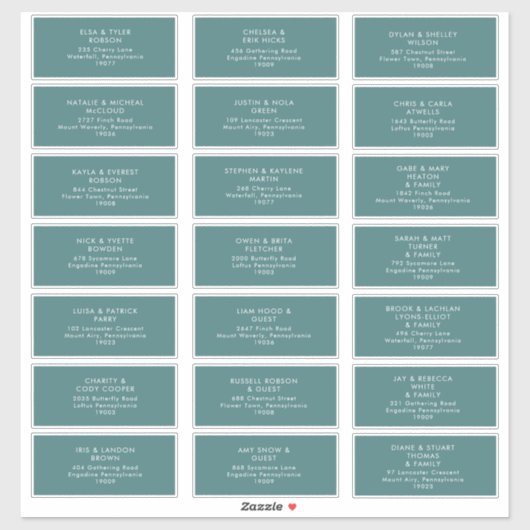 Dusty Boho | Groene gastAdresetiketten Sticker (Vel)