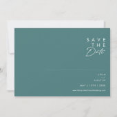 Dusty Boho | Horizontaal groen en blauw Save The Date (Voorkant)