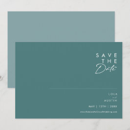 Dusty Boho | Horizontaal groen en blauw Save The Date