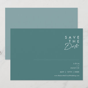 Dusty Boho   Horizontaal groen en blauw Save The Date