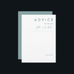 Dusty Boho | Kaart voor advies over blauwe en groe<br><div class="desc">Deze Dusty Boho | Blue and Green bruiloft Advisory card is perfect voor je kleurrijke, rustige bruiloft. Het eenvoudige, unieke moderne design, vergezeld van een hedendaags, minimalistisch script, stoffig blauw en blauwgroen groen kleurenpalet, geeft dit product een klassiek chic bohemen-gevoel. Houd het zoals is, of verkies om het met kunstwerk...</div>