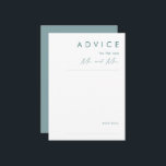Dusty Boho | Kaart voor advies over blauwe en groe<br><div class="desc">Deze Dusty Boho | Blue and Green bruiloft Advisory card is perfect voor je kleurrijke, rustige bruiloft. Het eenvoudige, unieke moderne design, vergezeld van een hedendaags, minimalistisch script, stoffig blauw en blauwgroen groen kleurenpalet, geeft dit product een klassiek chic bohemen-gevoel. Houd het zoals is, of verkies om het met kunstwerk...</div>