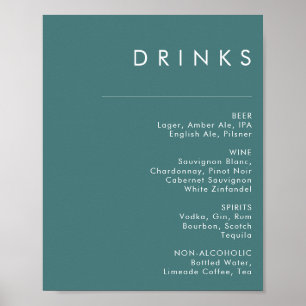 Dusty Boho Onderteken van het menu Drinken voor Poster