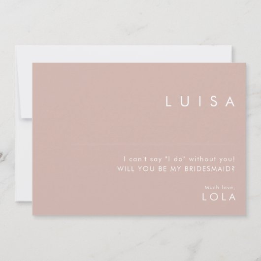 Dusty Boho Paars- en Roos-bridesmaid Kaart (Achterkant)