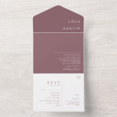 Dusty Boho | Paars zegel en verzenden All In One Uitnodiging (Binnen)