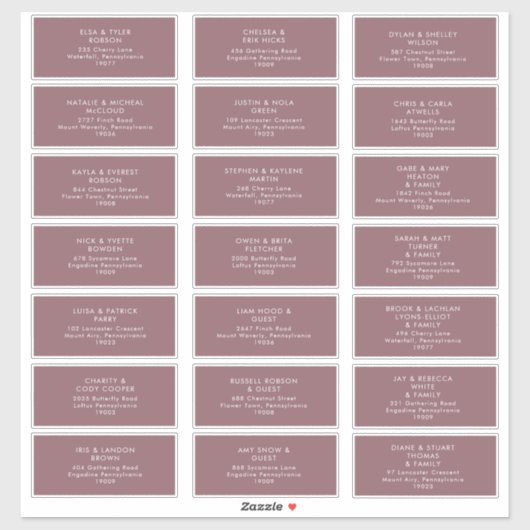 Dusty Boho | Paarse gastAdresetiketten Sticker (Vel)