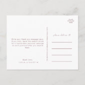 Dusty Boho | Paarse Huwelijkskaart "Dank Je" ansic Briefkaart (Achterkant)