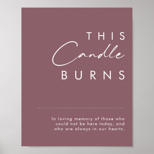 Dusty Boho | Purple This Candle Burns Sign Poster (Voorkant)