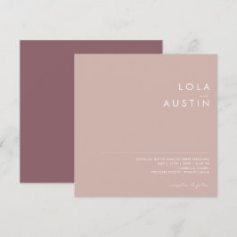 Dusty Boho | Roos- en Paarse-pleisterbruiloft Kaart