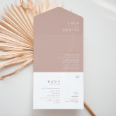 Dusty Boho | Roos en Paarse verbinding en verzend  All In One Uitnodiging