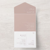 Dusty Boho | Roos en Paarse verbinding en verzend  All In One Uitnodiging (Binnen)