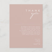 Dusty Boho Roos & Paarse ontvangst Dank je wel Briefkaart (Voorkant)