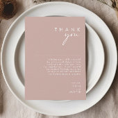 Dusty Boho Roos & Paarse ontvangst Dank je wel Briefkaart