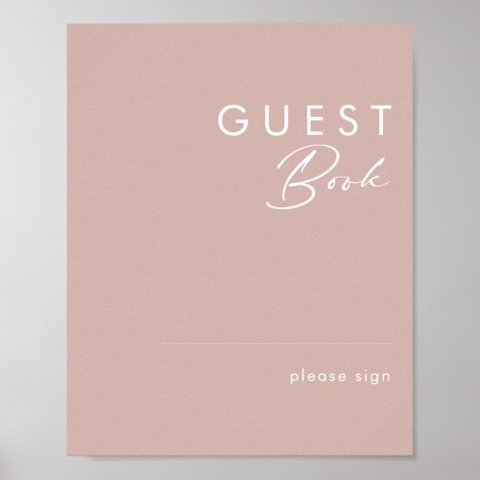 Dusty Boho | Rose Guest Book Sign Poster (Voorkant)
