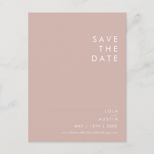 Dusty Boho | Roze en Paarse Save The Date Uitnodiging Briefkaart (Voorkant)