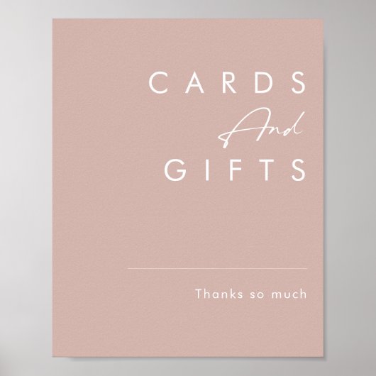 Dusty Boho | Roze Kaarten en Cadeaus Bord Poster (Voorkant)