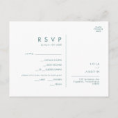 Dusty Boho | RSVP-kaart voor keuze uit groen menu (Achterkant)