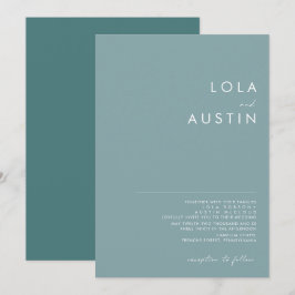 Dusty Boho | Uitnodiging tot blauwe en groene brui