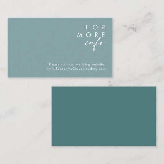 Dusty Boho | Website Kaart blauwe en groene bruilo (Voorkant / Achterkant)