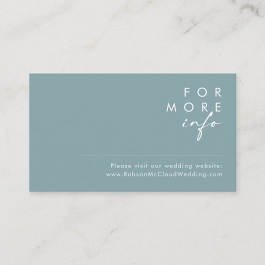 Dusty Boho | Website Kaart blauwe en groene bruilo (Voorkant)