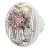 Dusty botanical artwork Stripes and stamps cute Keramische Knop (Rechts)