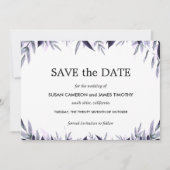 Dusty Botanical Floral Wedding Sla de datum op Save The Date (Voorkant)